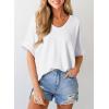 imageDokotoo Womens Tops Trendy Casual 2025 Crew Neck Lightweight Shirts Knit Tunic Basic TShirtWhite 222