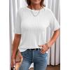 imageDokotoo Womens Tops Trendy Casual 2025 Crew Neck Lightweight Shirts Knit Tunic Basic TShirtWhite