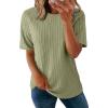imageDokotoo Womens Tops Trendy Casual 2025 Crew Neck Lightweight Shirts Knit Tunic Basic TShirtSpinach Green