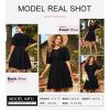 imageDokotoo Summer Dresses for Women 2025 Tie Front V Neck Short Puff Sleeve Hollow Out Lace Wedding Guest DressBlack