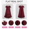 imageDokotoo Womens 2025 Off The Shoulder Casual Short Sleeve Maxi Dress High Low Solid Cocktail Skater DressesWine