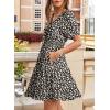imageDokotoo Womens Dresses 2025 Deep V Neck Lantern Sleeve Summer Dresses Shirred Elastic Waist ALine Mini DressBlack 1