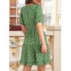 imageDokotoo Womens Dresses 2025 Deep V Neck Lantern Sleeve Summer Dresses Shirred Elastic Waist ALine Mini DressGreen