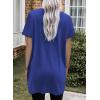 imageDokotoo Womens Summer 2025 Casual Short Sleeve Shirts Loose Fit Oversized Tshirts Tunic Tops with PocketsA Blue