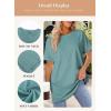 imageDokotoo Womens Summer 2025 Casual Short Sleeve Shirts Loose Fit Oversized Tshirts Tunic Tops with PocketsA Green