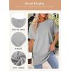 imageDokotoo Womens Summer 2025 Casual Short Sleeve Shirts Loose Fit Oversized Tshirts Tunic Tops with PocketsA Grey