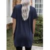 imageDokotoo Womens Summer 2025 Casual Short Sleeve Shirts Loose Fit Oversized Tshirts Tunic Tops with PocketsA Navy