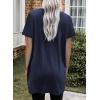 imageDokotoo Womens Summer 2025 Casual Short Sleeve Shirts Loose Fit Oversized Tshirts Tunic Tops with PocketsA Navy