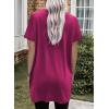 imageDokotoo Womens Summer 2025 Casual Short Sleeve Shirts Loose Fit Oversized Tshirts Tunic Tops with PocketsA Rose