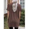imageDokotoo Womens Summer 2025 Casual Short Sleeve Shirts Loose Fit Oversized Tshirts Tunic Tops with PocketsA1 Brown