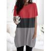 imageDokotoo Womens Summer 2025 Casual Short Sleeve Shirts Loose Fit Oversized Tshirts Tunic Tops with PocketsA34 Grey Pink