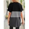 imageDokotoo Womens Summer 2025 Casual Short Sleeve Shirts Loose Fit Oversized Tshirts Tunic Tops with PocketsA37 Black Grey