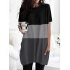 imageDokotoo Womens Summer 2025 Casual Short Sleeve Shirts Loose Fit Oversized Tshirts Tunic Tops with PocketsA37 Black Grey