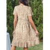 imageDokotoo Womens Summer Dresses 2025 Deep V Neck Ruffle Floral Flowy Mini Dress Sundress Vacation Beach OutfitsBeige