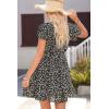 imageDokotoo Womens Summer Dresses 2025 Deep V Neck Ruffle Floral Flowy Mini Dress Sundress Vacation Beach OutfitsBlack