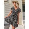 imageDokotoo Womens Summer Dresses 2025 Deep V Neck Ruffle Floral Flowy Mini Dress Sundress Vacation Beach OutfitsBlack