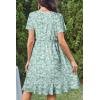 imageDokotoo Womens Summer Dresses 2025 Deep V Neck Ruffle Floral Flowy Mini Dress Sundress Vacation Beach OutfitsGreen