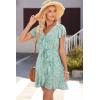 imageDokotoo Womens Summer Dresses 2025 Deep V Neck Ruffle Floral Flowy Mini Dress Sundress Vacation Beach OutfitsGreen