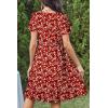 imageDokotoo Womens Summer Dresses 2025 Deep V Neck Ruffle Floral Flowy Mini Dress Sundress Vacation Beach OutfitsRed