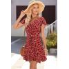 imageDokotoo Womens Summer Dresses 2025 Deep V Neck Ruffle Floral Flowy Mini Dress Sundress Vacation Beach OutfitsRed