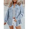 imageDokotoo Womens Oversized Denim Jacket Casual Long Sleeve Denim Shirts Distresse Jean Jacket Fall Outfits 2025A Beau Blue