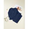 imageDokotoo 2 Piece Lounge Sets for Women Ribbed Knit Button V Neck Long Sleeve Tops Matching Pants Pajamas Set 2025 Fall OutfitsBlue