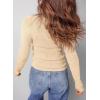 imageDokotoo Fall Sweaters for Women 2025 Casual Cashmere Lightweight Long Sleeve Crew Neck Solid Basic Slim Fit Sweater TopsApricot