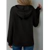 imageDokotoo Hoodies for Women Soft Long Sleeve Casual Hoodie Oversized Sweatshirt Lightweight Knit Pullover Drawstring Hooded TopsBlack