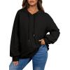 imageDokotoo Hoodies for Women Soft Long Sleeve Casual Hoodie Oversized Sweatshirt Lightweight Knit Pullover Drawstring Hooded TopsBlack