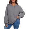 imageDokotoo Hoodies for Women Soft Long Sleeve Casual Hoodie Oversized Sweatshirt Lightweight Knit Pullover Drawstring Hooded TopsGrey