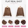 imageDokotoo Long Sleeve Shirts for Women 2025 Fall V Neck Knitted Pullover Tunic Tops Womens Blouses Dressy CasualBrown