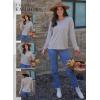 imageDokotoo Long Sleeve Shirts for Women 2025 Fall V Neck Knitted Pullover Tunic Tops Womens Blouses Dressy CasualGray
