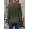 imageDokotoo Long Sleeve Shirts for Women 2025 Fall V Neck Knitted Pullover Tunic Tops Womens Blouses Dressy CasualGreen