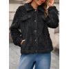 imageDokotoo Winter Fleece Heating 2025 Jacket for Women Button Down Stand Collar with Pockets CoatsBlack