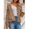 imageDokotoo Winter Fleece Heating 2025 Jacket for Women Button Down Stand Collar with Pockets CoatsCamel