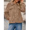 imageDokotoo Winter Fleece Heating 2025 Jacket for Women Button Down Stand Collar with Pockets CoatsCamel