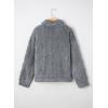 imageDokotoo Winter Fleece Heating 2025 Jacket for Women Button Down Stand Collar with Pockets CoatsDark Grey