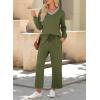 imageDokotoo Womens 2 Piece Lounge Set Casual V Neck Sweatshirt Fashion Travel Wide Leg Tracksuit Sweatsuits OutfitsGreen