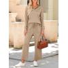 imageDokotoo Womens 2 Piece Lounge Set Casual V Neck Sweatshirt Fashion Travel Wide Leg Tracksuit Sweatsuits OutfitsKhaki