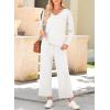 imageDokotoo Womens 2 Piece Lounge Set Casual V Neck Sweatshirt Fashion Travel Wide Leg Tracksuit Sweatsuits OutfitsWhite