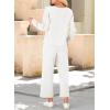 imageDokotoo Womens 2 Piece Lounge Set Casual V Neck Sweatshirt Fashion Travel Wide Leg Tracksuit Sweatsuits OutfitsWhite