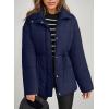 imageDokotoo Womens Casual Long Sleeve Zip up Puffer Chunky Warm Drawstring Quilted Lightweight Jacket CoatNavy Blue