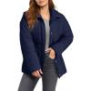 imageDokotoo Womens Casual Long Sleeve Zip up Puffer Chunky Warm Drawstring Quilted Lightweight Jacket CoatNavy Blue