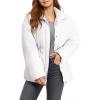 imageDokotoo Womens Casual Long Sleeve Zip up Puffer Chunky Warm Drawstring Quilted Lightweight Jacket CoatWhite