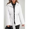 imageDokotoo Womens Casual Long Sleeve Zip up Puffer Chunky Warm Drawstring Quilted Lightweight Jacket CoatWhite