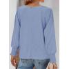 imageDokotoo Womens Casual V Neck Long Sleeve Shirts Loose Tunic Tops Business Tee BlousesBeau Blue