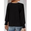imageDokotoo Womens Casual V Neck Long Sleeve Shirts Loose Tunic Tops Business Tee BlousesBlack