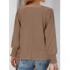 imageDokotoo Womens Casual V Neck Long Sleeve Shirts Loose Tunic Tops Business Tee BlousesBrown