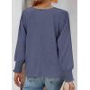imageDokotoo Womens Casual V Neck Long Sleeve Shirts Loose Tunic Tops Business Tee BlousesDirty Blue