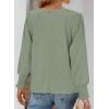 imageDokotoo Womens Casual V Neck Long Sleeve Shirts Loose Tunic Tops Business Tee BlousesSmoke Green